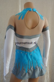 Achterkant Blauw grijs ritmisch Gympakje_rhythmic gymnastic leotard