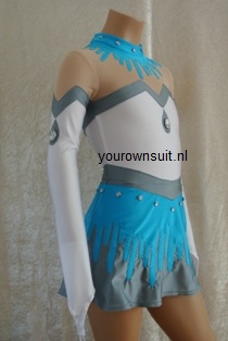 Zijkant Blauw grijs ritmisch Gympakje_rhythmic gymnastic leotard