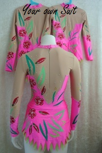 achterkant rose met rode bloemen acrogympakje_acrotrio_acrobatics gymnastic leotard