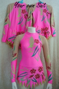 voorkant rose met rode bloemen acrogympakje_acrotrio_acrobatics gymnastic leotard