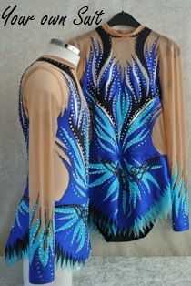 zijkant blauwe vlammen acrogympakje_acrobatics gymnastic leotard