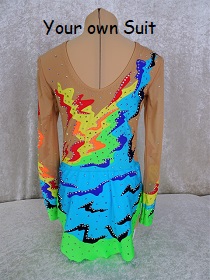 rg leotard, Rhythmic gymnastic leotard, Ritmisch gym pakje met rokje, rg pakje