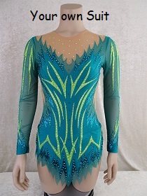 voorkant rg leotard, Rhythmic gymnastic leotard, Ritmisch gym pakje met rokje, rg pakje