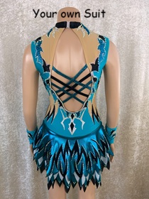 Achterkant van een mindgroene dansgardejurk