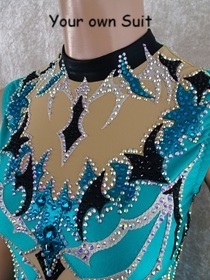 Detail van een mindgroene dansgardejurk