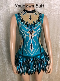 Voorkant van een mindgroene dansgardejurk