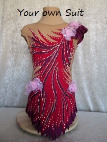 red rhythmic gymnastic leotard for sale (rg pakje te koop)